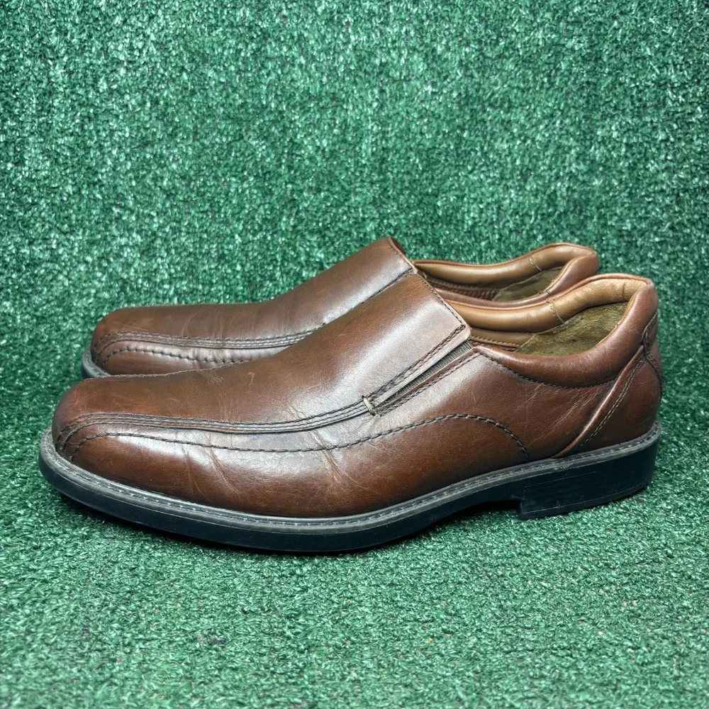 Johnston Murphy XC4 Waterproof Leather Bicycle Toe Slip On Loafer Brown Mens 12M